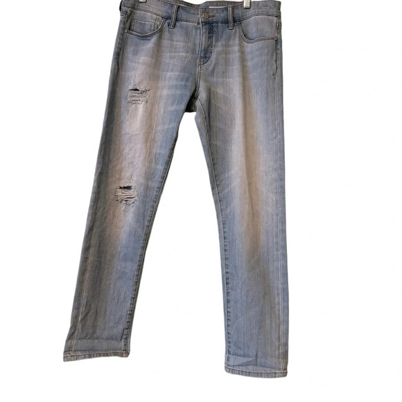 Pilcro and the Letterpress Denim - Anthropologie Pilco Hyphen Straight Leg Distressed Denim Jeans- Size 28
